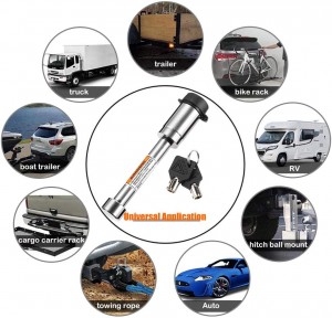 ODM Factory China Yh9005 High Quality Hitch Receiver Lock Trailer Parts Hitch Pin Lock with 2 Keys